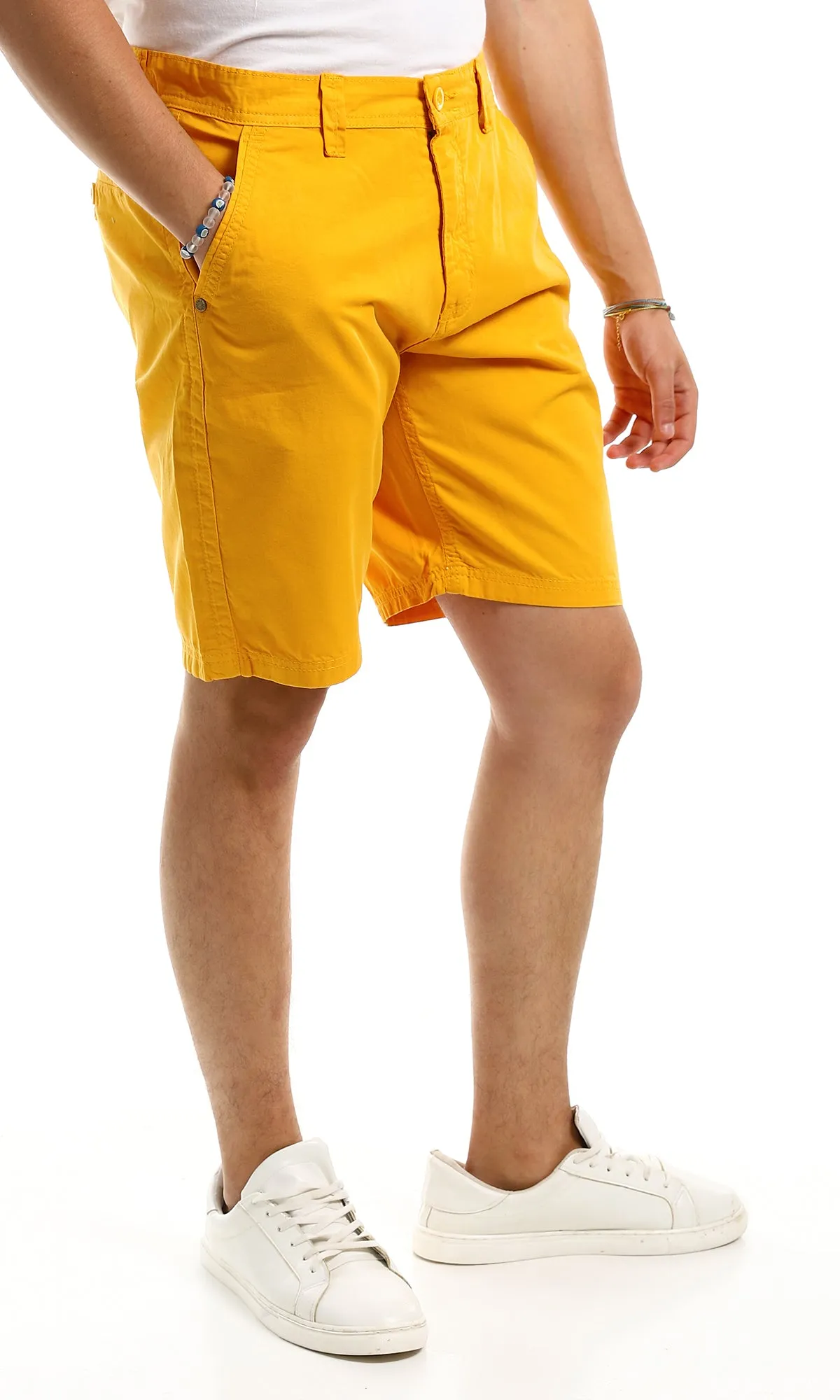 95051 Side Pockets Mustard Casual Cargo Shorts