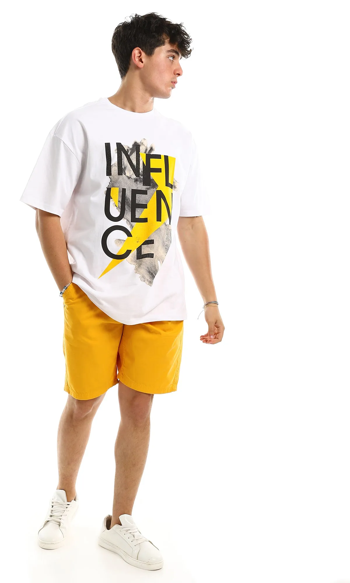 95051 Side Pockets Mustard Casual Cargo Shorts