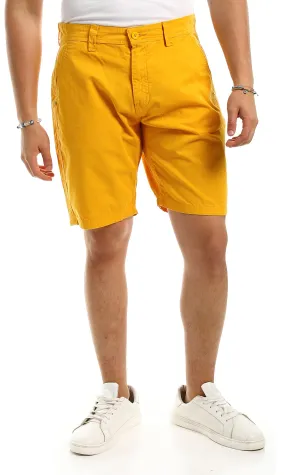 95051 Side Pockets Mustard Casual Cargo Shorts