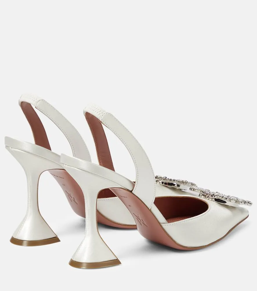 Amina Muaddi Begum satin slingback pumps