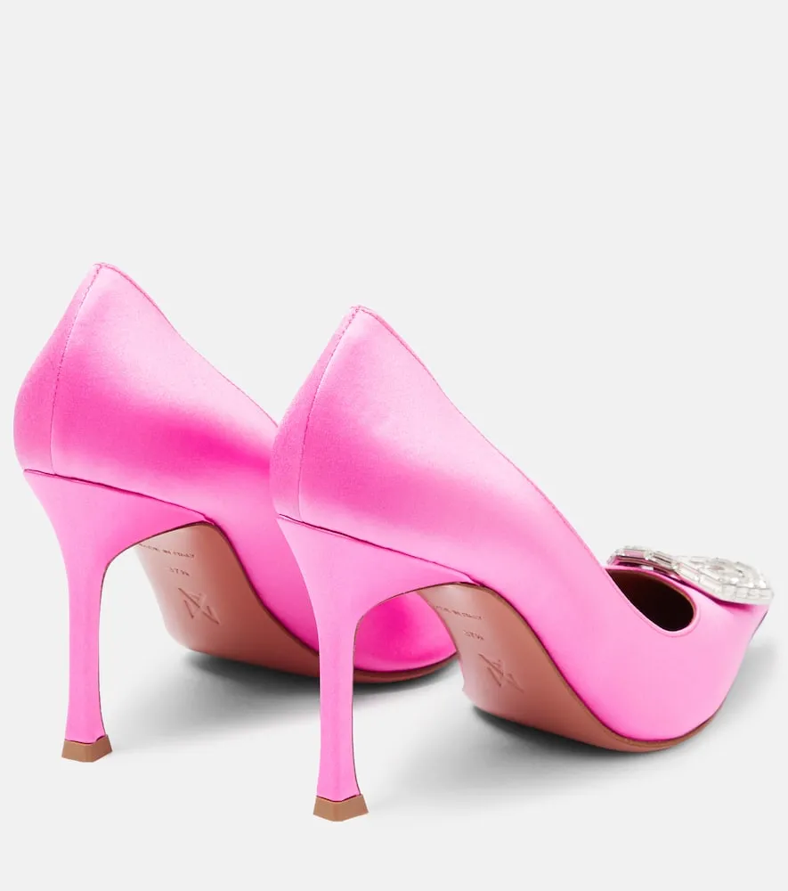 Amina Muaddi Camelia satin pumps