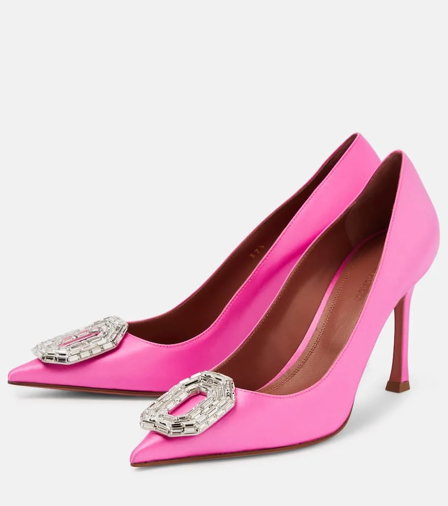 Amina Muaddi Camelia satin pumps