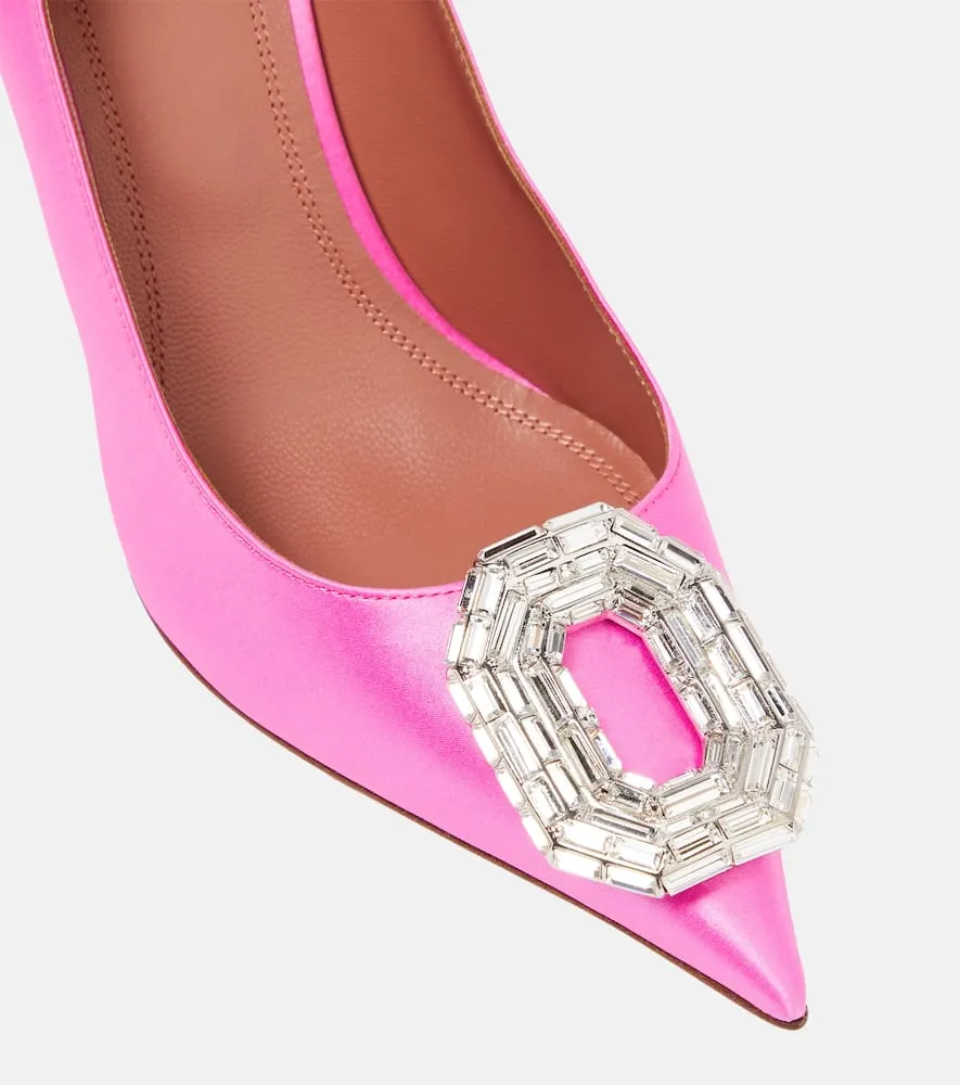 Amina Muaddi Camelia satin pumps