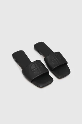 Anine Bing RIA SLIDES - BLACK MONOGRAM