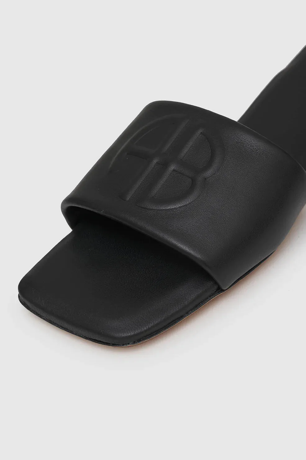 Anine Bing RIA SLIDES - BLACK MONOGRAM