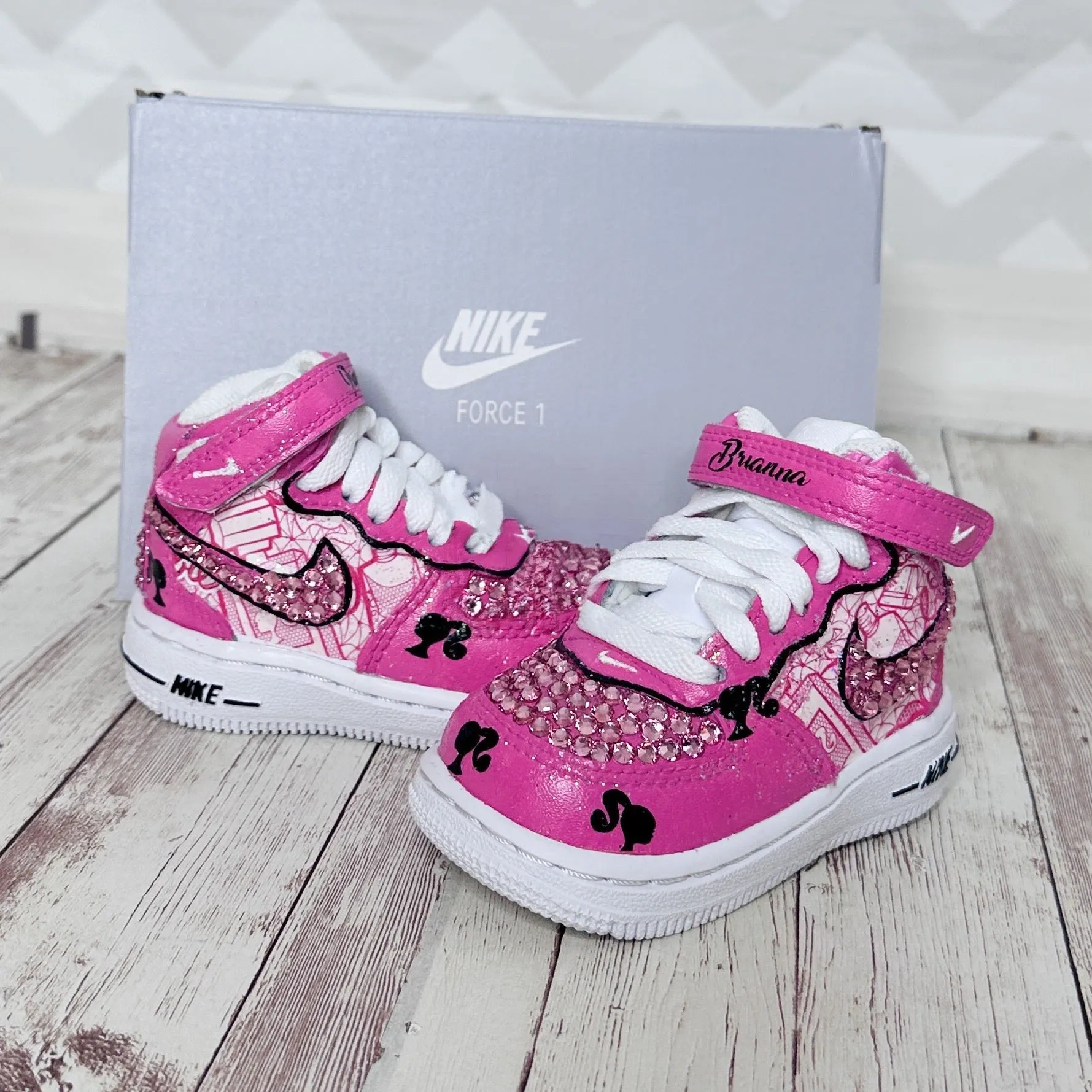 Barbie Pink Princess Swarovski Custom Air Force 1