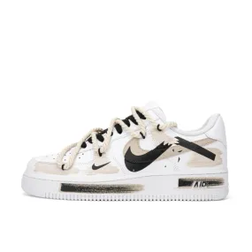 Broken Swoosh Brown Extra Lace Black Custom Air Force 1