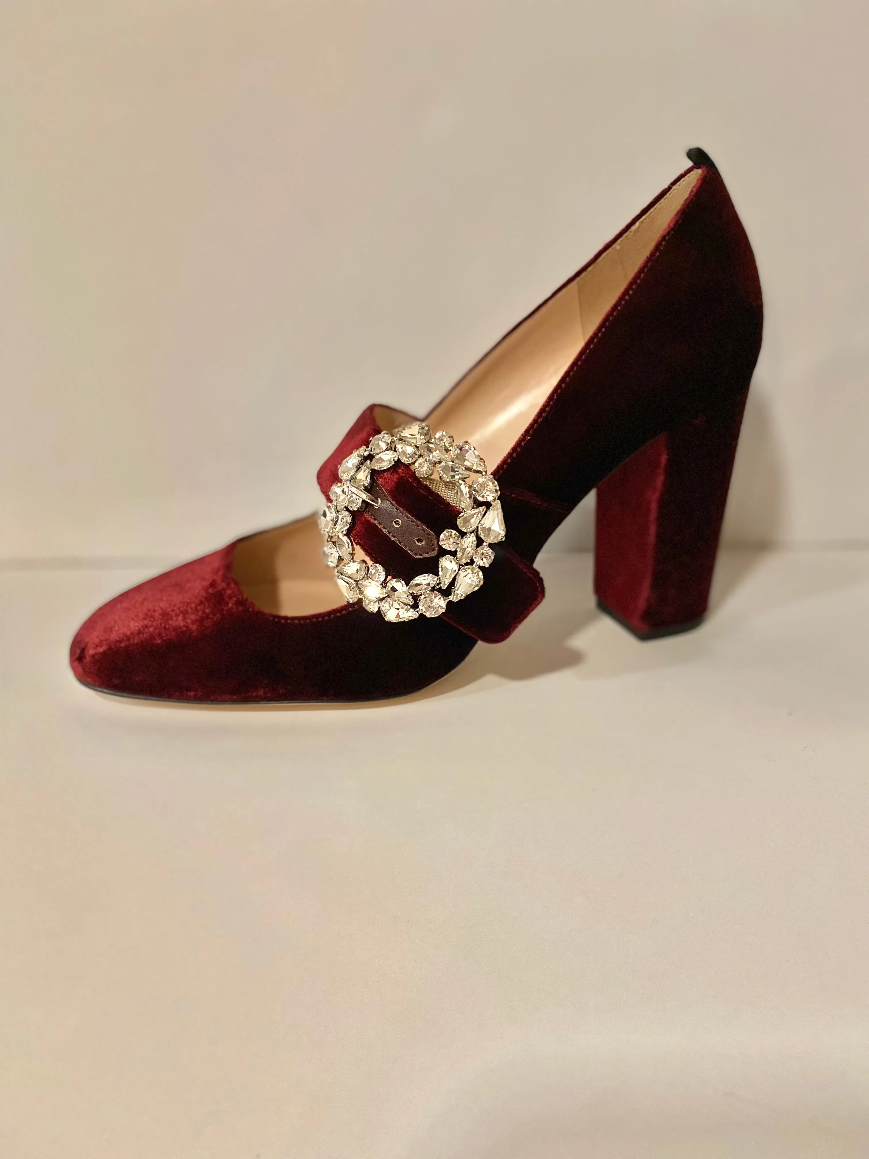 Celine Heel Red Velvet- 100% Max & Riley Exclusive