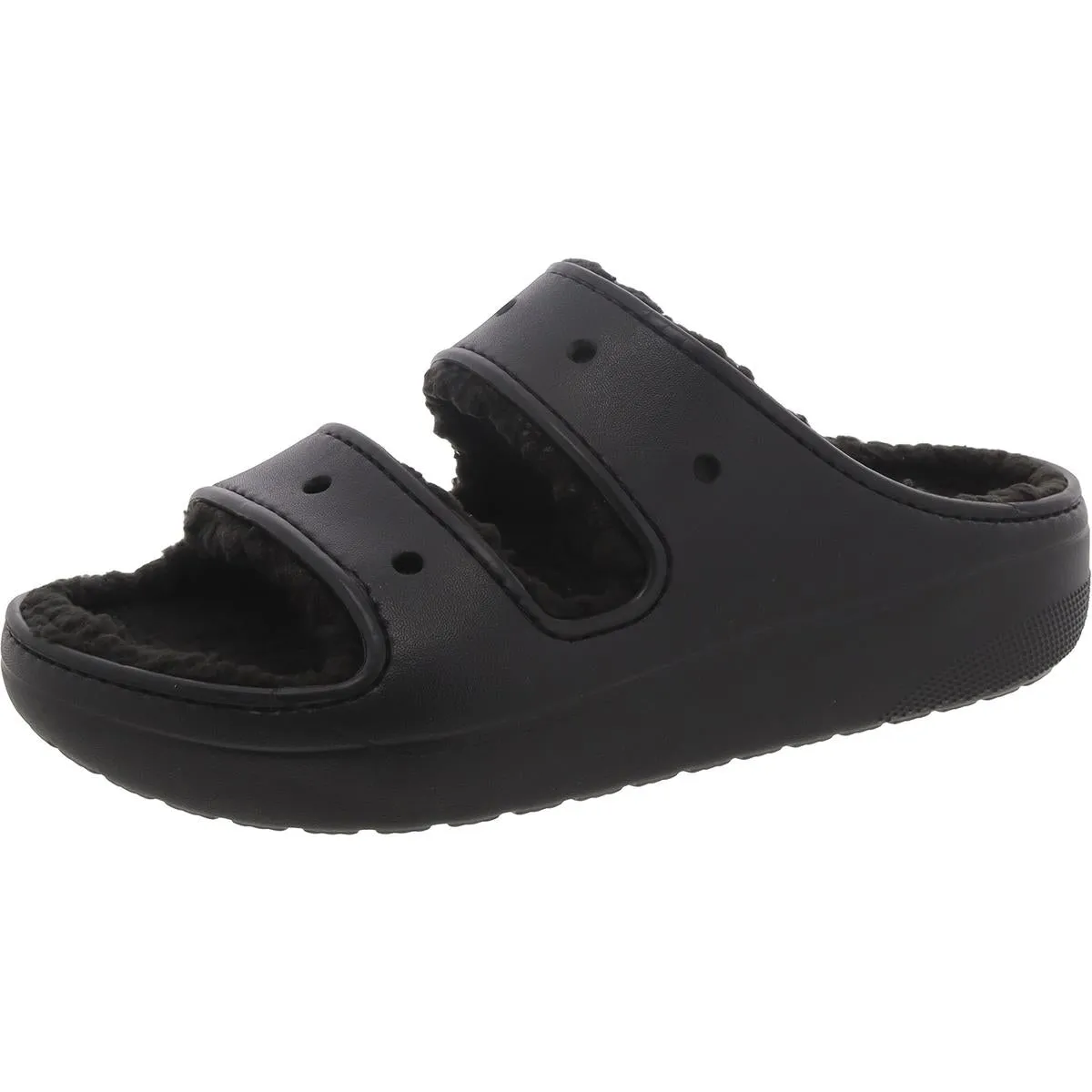 Crocs Mens Classic Cozzzy Faux Fur Comfy Pool Slides