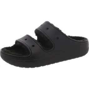 Crocs Mens Classic Cozzzy Faux Fur Comfy Pool Slides