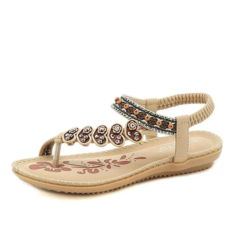 Cuzcare Leisure Sandals For Women Back Strap Breathable Bohemian Flip-flops Walking Summer