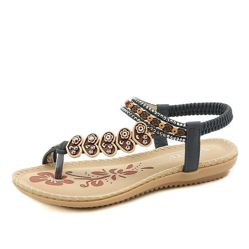 Cuzcare Leisure Sandals For Women Back Strap Breathable Bohemian Flip-flops Walking Summer