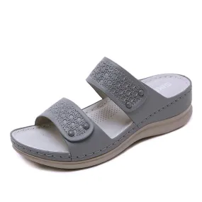 Cuzcare Leisure Sandals Women Cushioned EVA Sole Breathable Vintage Slides Basic Summer
