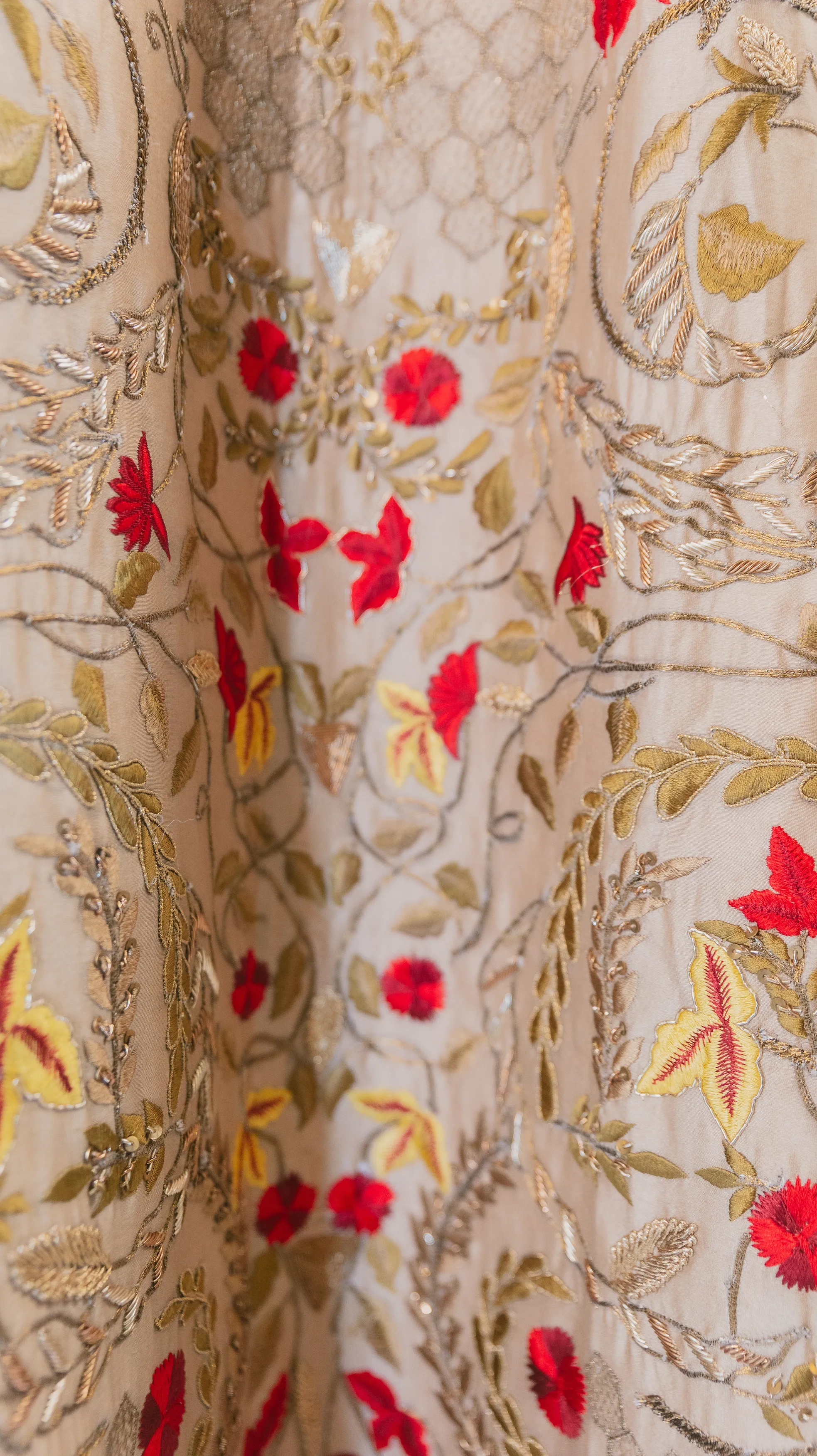Gold Embroidered Sleeveless Kurta