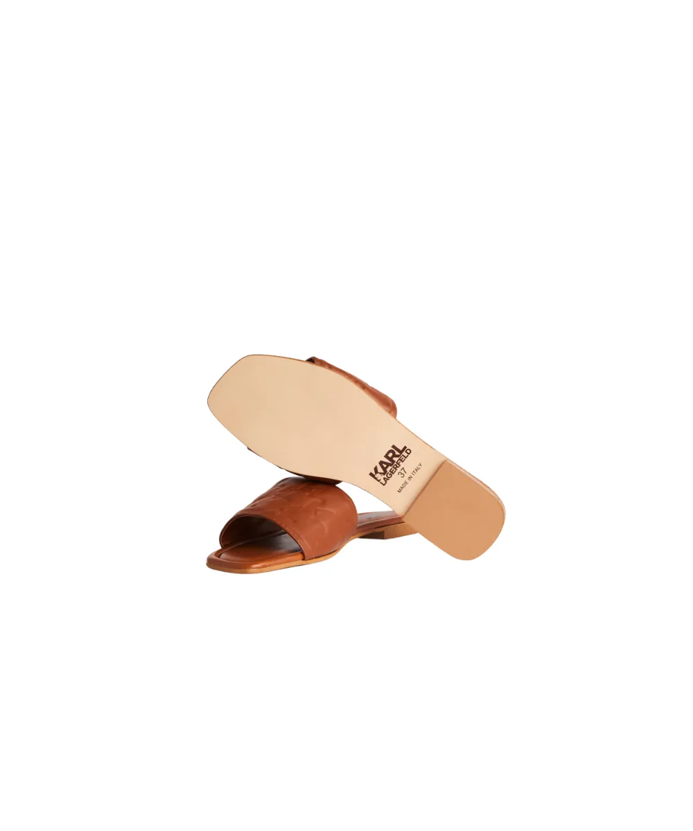 KARL LAGERFELD BRIO MONOGRAM RPT FLATS SANDALS