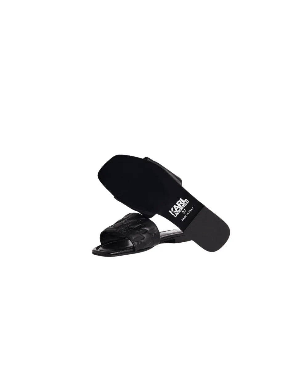 KARL LAGERFELD BRIO MONOGRAM RPT FLATS SANDALS