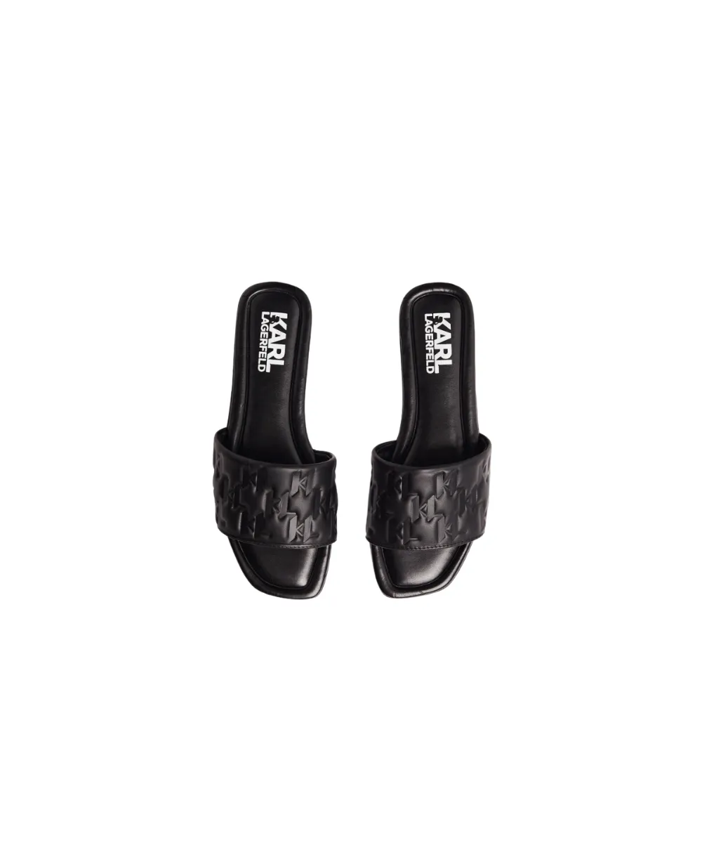 KARL LAGERFELD BRIO MONOGRAM RPT FLATS SANDALS