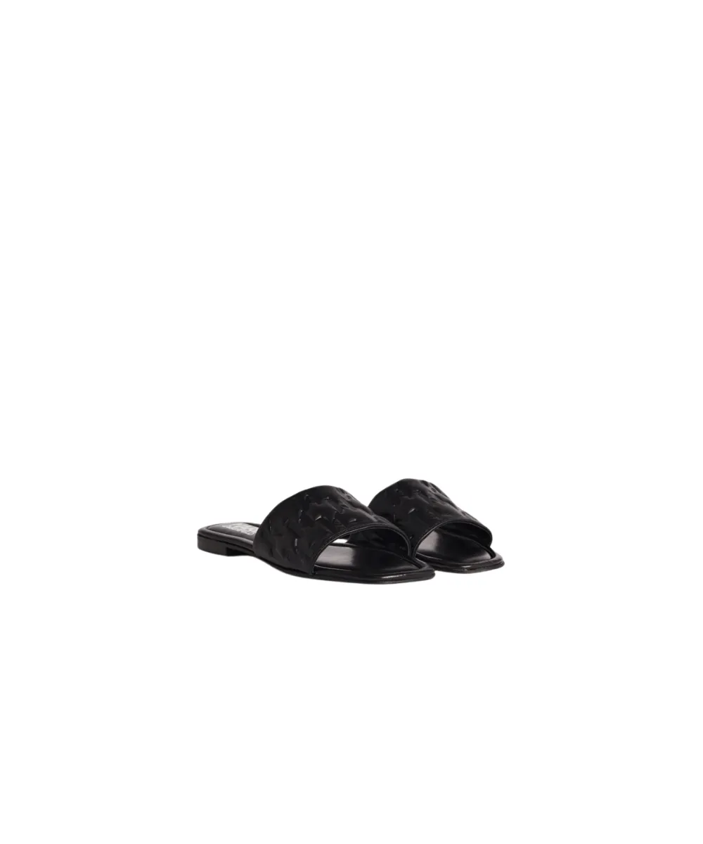 KARL LAGERFELD BRIO MONOGRAM RPT FLATS SANDALS
