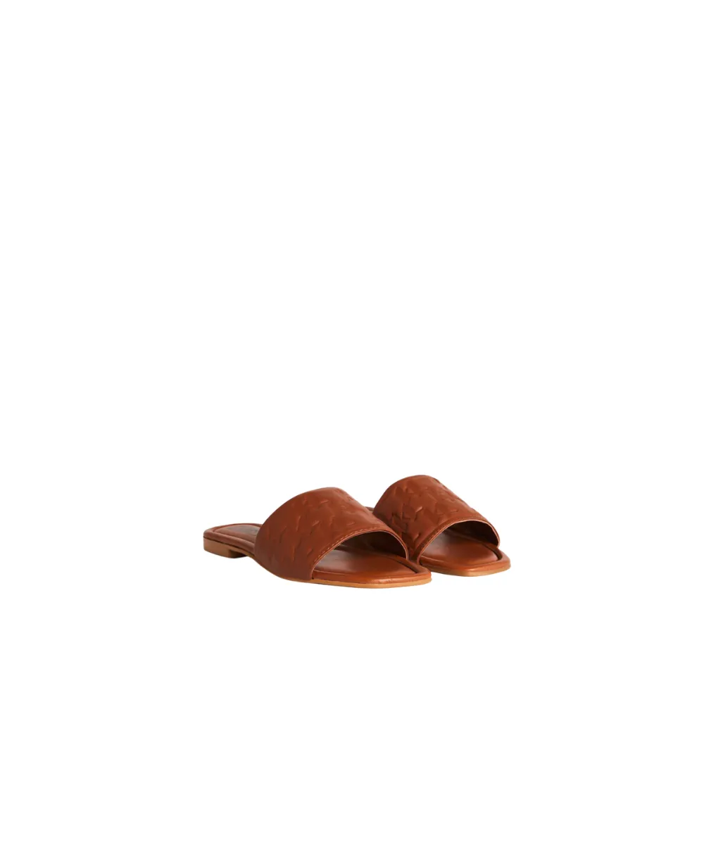 KARL LAGERFELD BRIO MONOGRAM RPT FLATS SANDALS