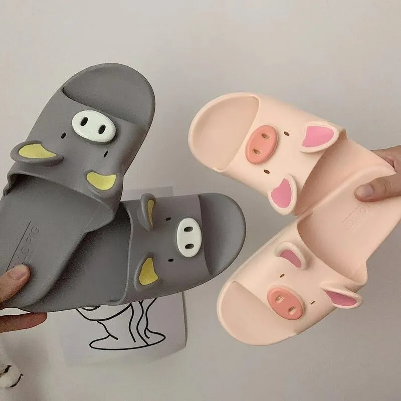 Kawaii Pink Pig Home Slippers