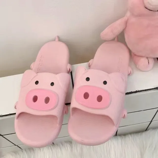 Kawaii Pink Pig Home Slippers