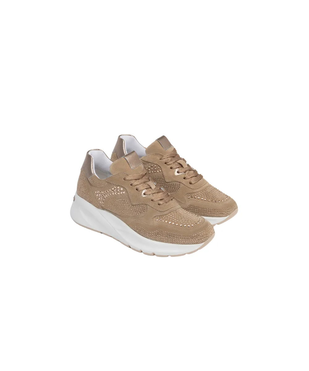 NERO GIARDINI WOMENS LEATHER & SUEDE TRAINERS