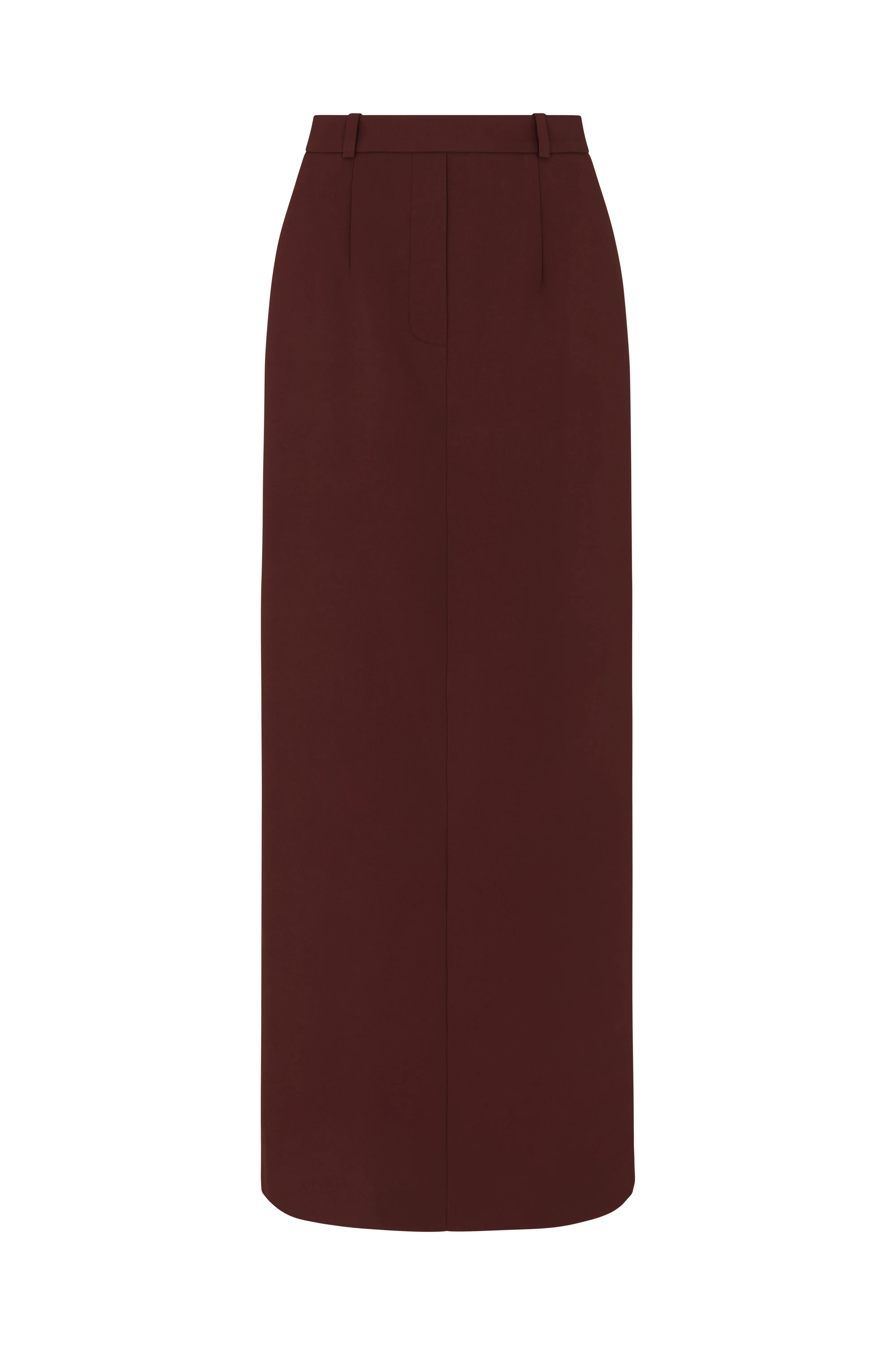 Noura Long Tailored Skirt - Burgundy