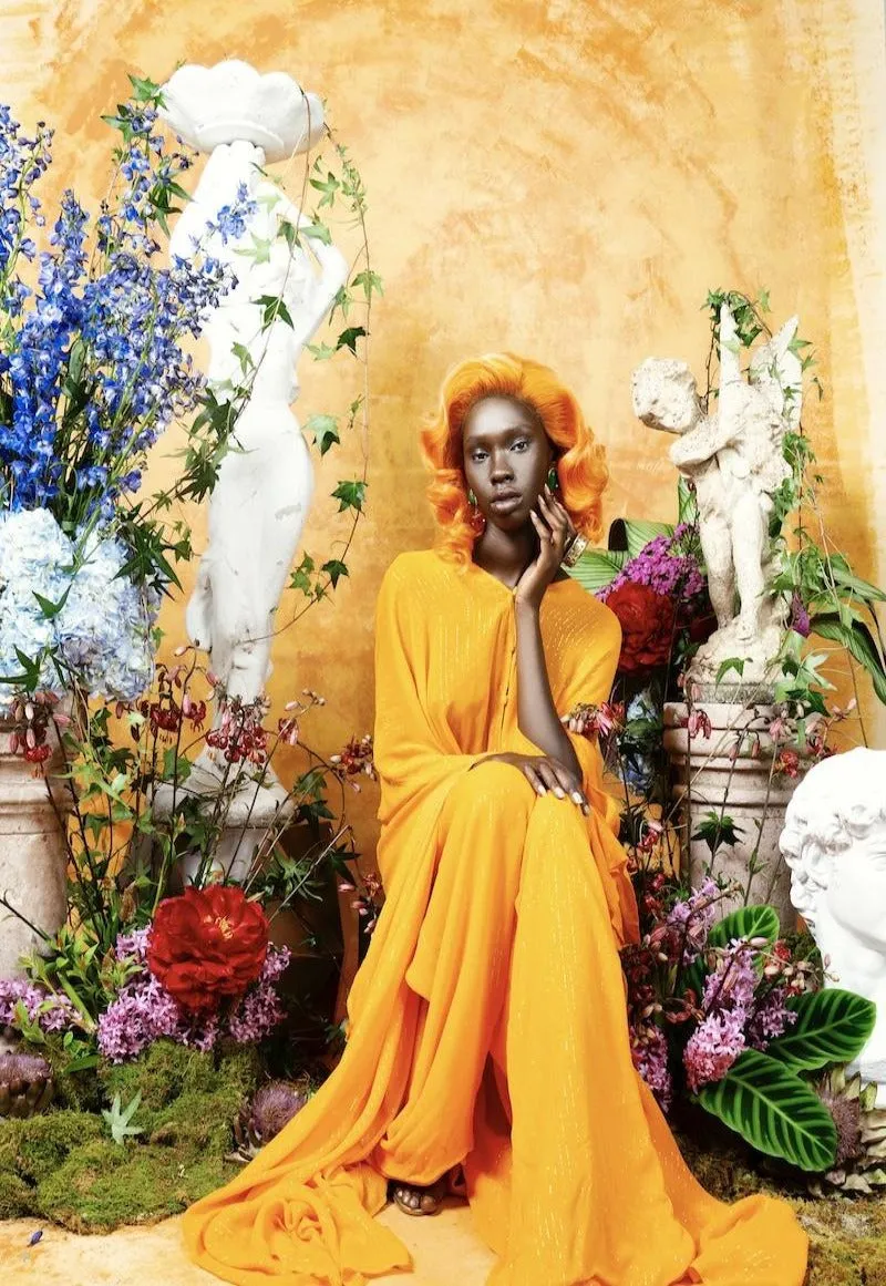 Orange Lurex Bristol Goddess kaftan