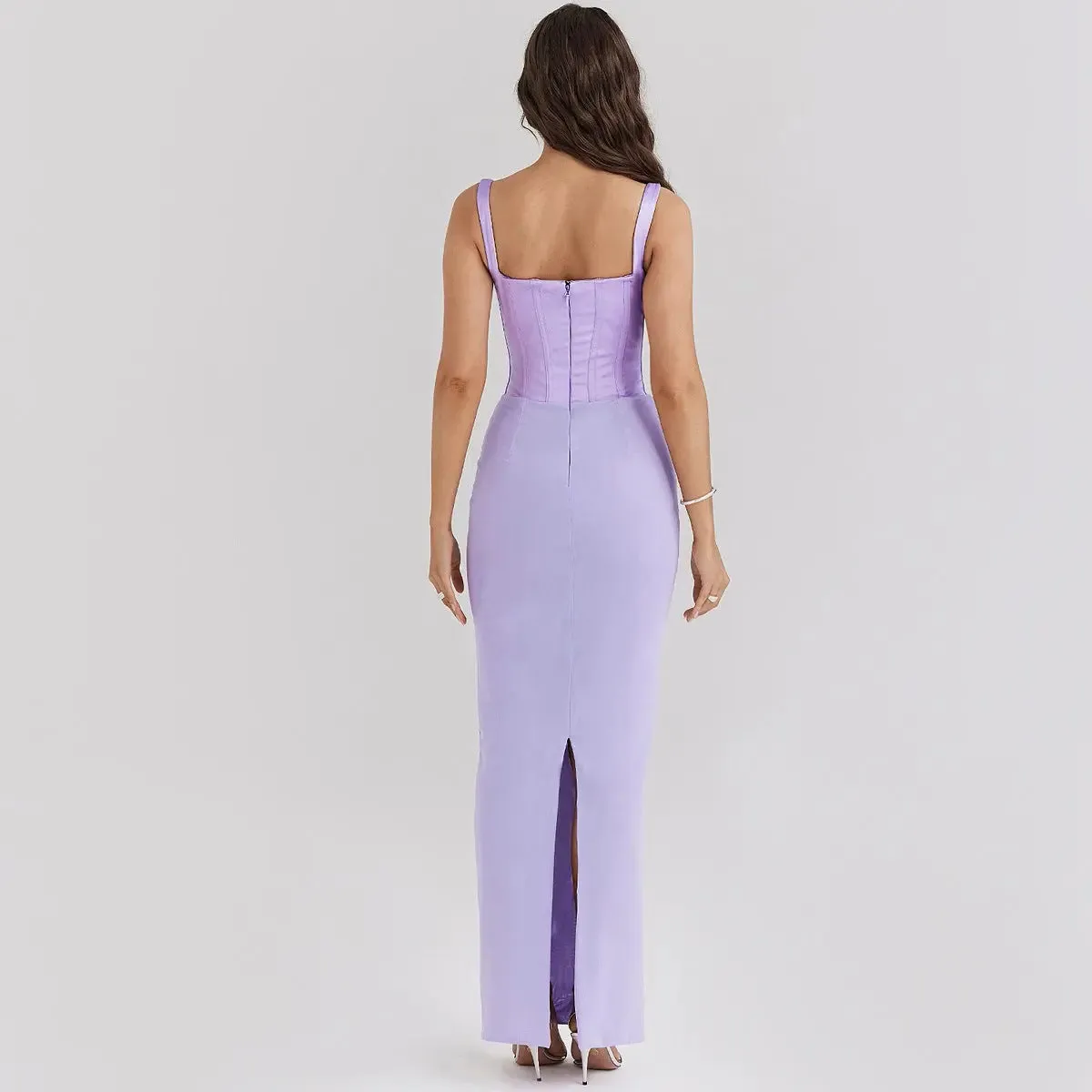 Sexy V-Neck Backless spaghetti strap dress