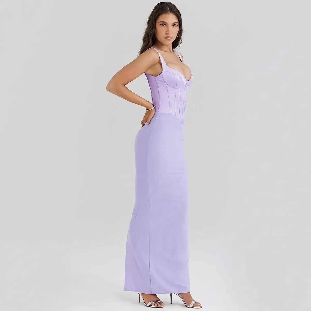 Sexy V-Neck Backless spaghetti strap dress