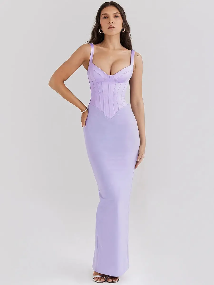 Sexy V-Neck Backless spaghetti strap dress
