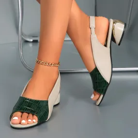 Vera | Mid Heel Open Toe Slingback Sandals
