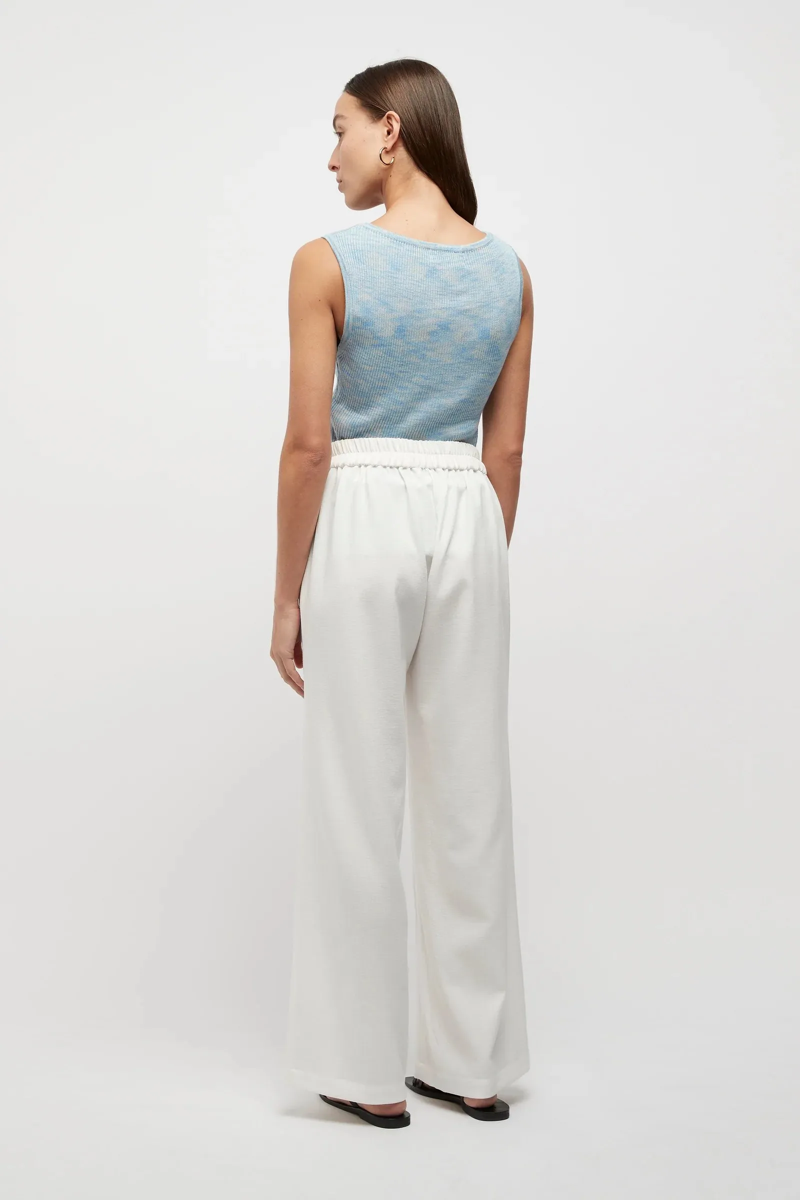 WILLIAMS TEXTURED ELASTIC WAIST PANTS | WHITE