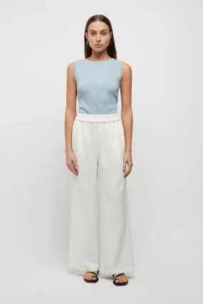 WILLIAMS TEXTURED ELASTIC WAIST PANTS | WHITE